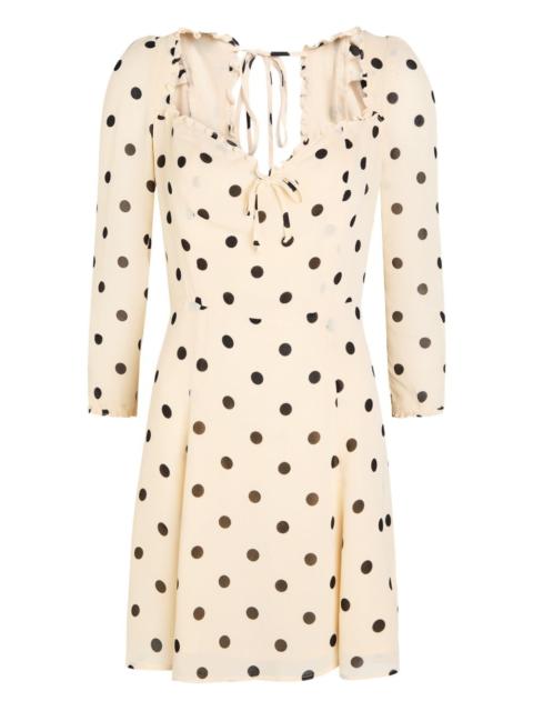 Reformation ruffled-trim polka-dot dress