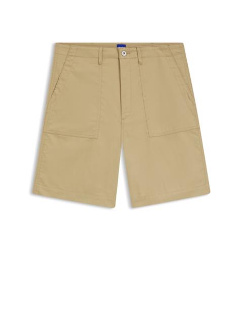 HUGO SHORTS IN MERCERISED COTTON CANVAS