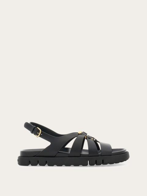 FERRAGAMO Flat sandal with Gancini ornament