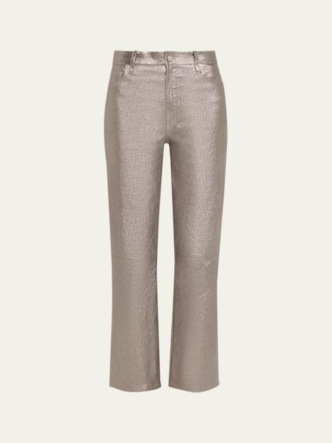 FRAME Le Sleek Straight Leather Pants