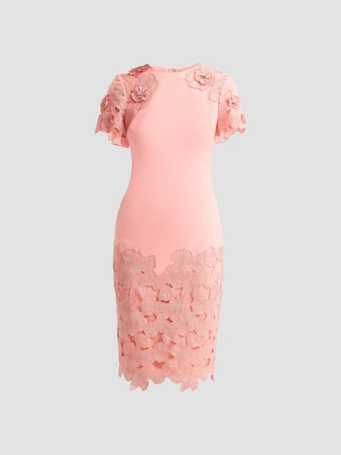 BADGLEY MISCHKA Women's Guipure Lace Cocktail Dress - Coral