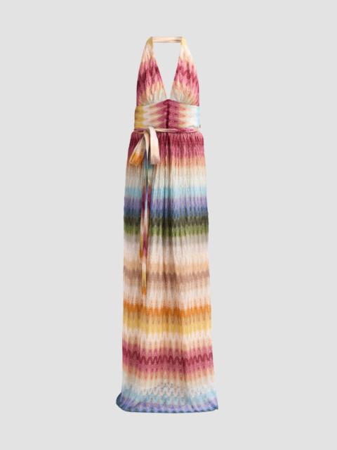 Missoni Women's Chevron Stripe Halter Neck Maxi Dress - Multicolor