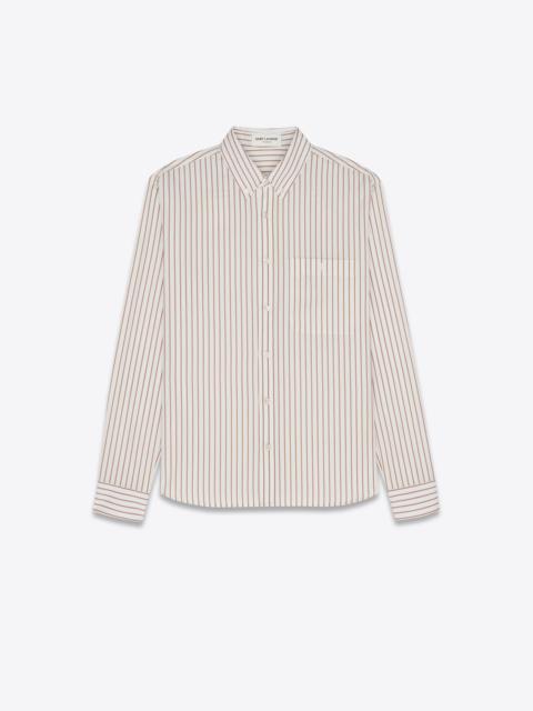 SAINT LAURENT monogram shirt in striped cotton poplin