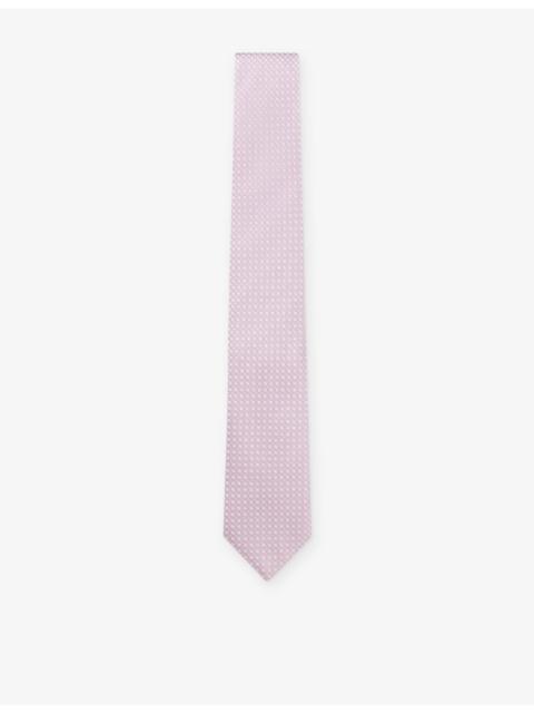 BOSS Square-Pattern Silk-Blend Tie