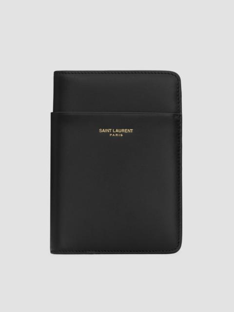 SAINT LAURENT Passport Case in Smooth Leather - Black