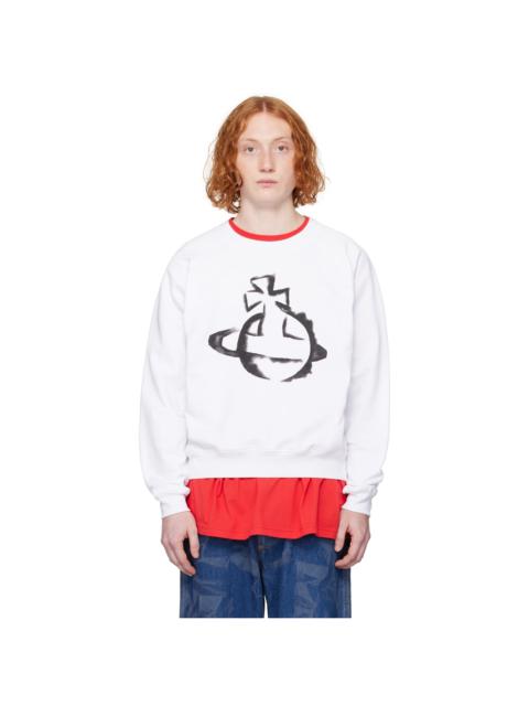 Vivienne Westwood White Stencil Orb Raglan Sweatshirt