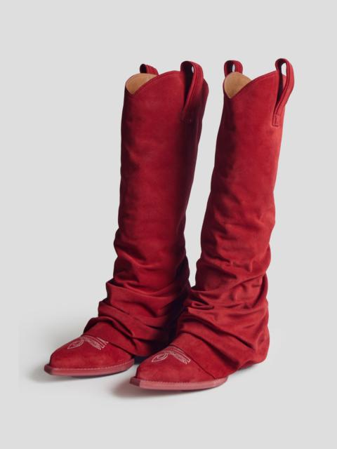 R13 MID COWBOY BOOT - RED SUEDE