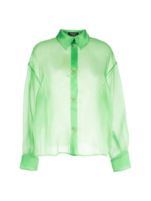 semi-sheer silk-organza shirt