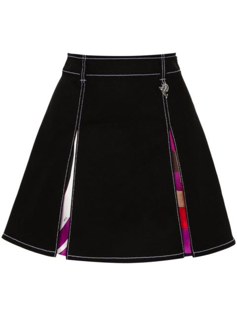 PUCCI box-pleated twill miniskirt