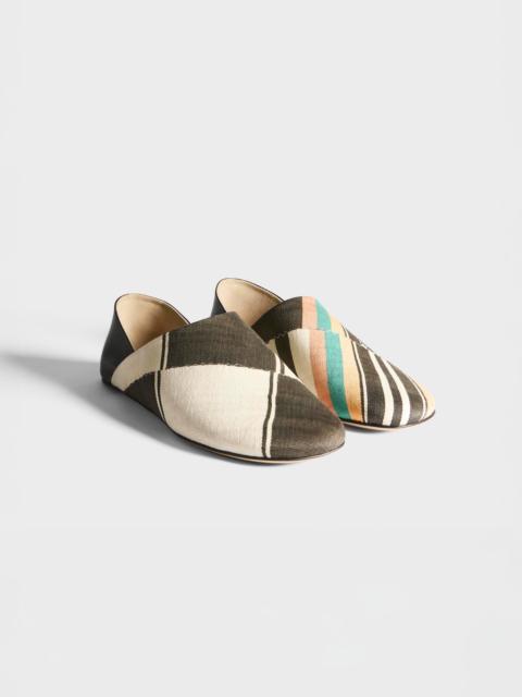 JW Anderson MENS LEATHER SLIPPER MULES IN BLACK & MULTI