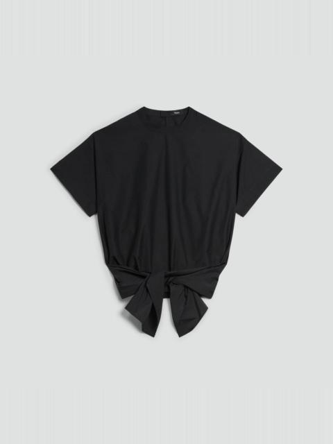 Theory Boxy Tie-Front Top in Cotton-Blend
