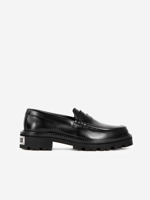 The Kooples BLACK LEATHER LOAFERS