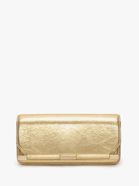 Victoria Beckham 202 Clutch Bag In Gold Distressed Leather