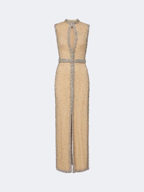 COSTARELLOS Belina cutout crystal-embellished gown
