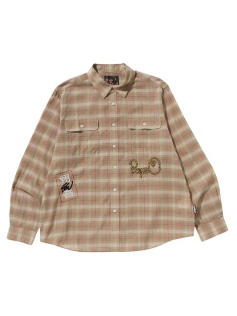 A BATHING APE® BAPE x Sean Wotherspoon Embroidery Check Shirt 'Beige'
