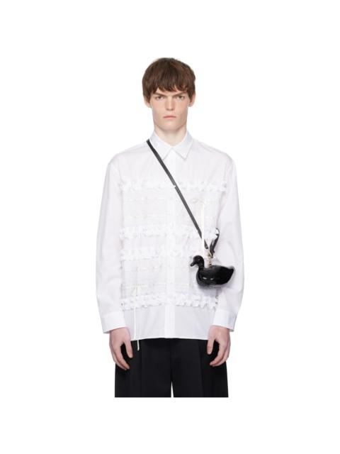 Simone Rocha White Lace Ribbon Trim Easy Shirt