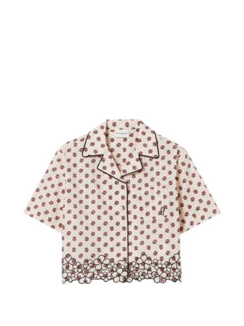 Claudie Pierlot floral-print scalloped-hem shirt