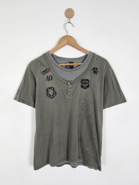 PPFM PPFM double layered army patch shirt