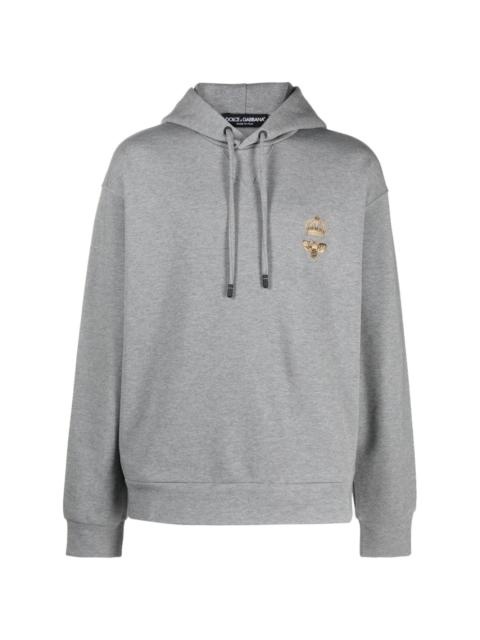 Crown Bee-embroidered hoodie