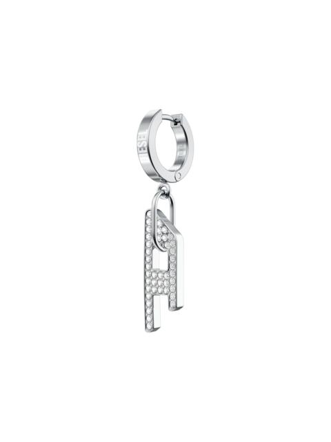 Diesel STAINLESS STEEL GLITZ D DROP EARRING
