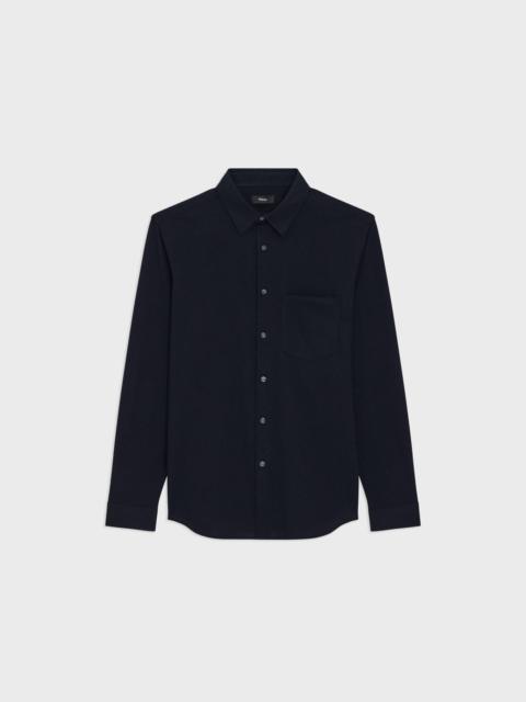 Theory Irving Pocket Shirt in Brushed Structure Knit