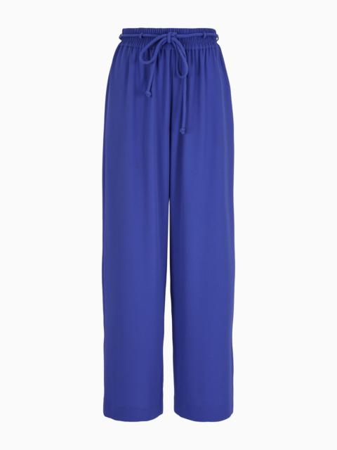 EMPORIO ARMANI Elasticated-waist trousers with tubular armure-crêpe belt