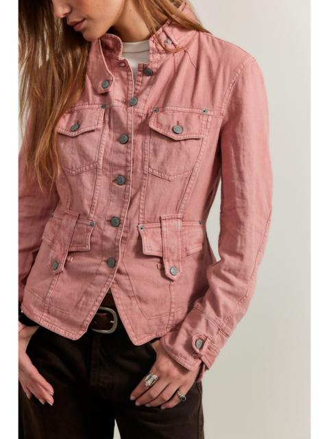 FREE PEOPLE We The Free Laurie Washed Cotton-Linen Jacket