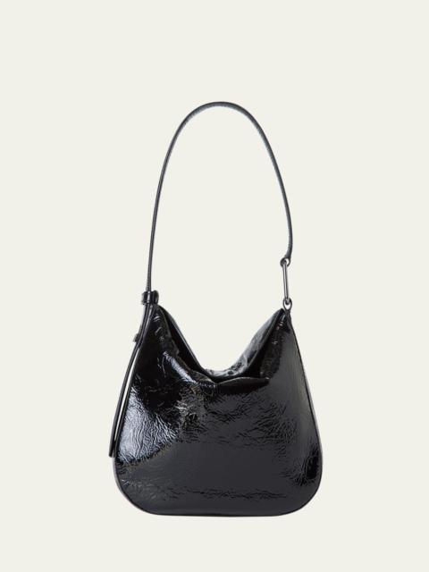AKRIS Anna Lacquered Leather Small Hobo Bag