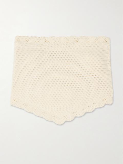 POSSE Dylan Cropped Strapless Crocheted Top