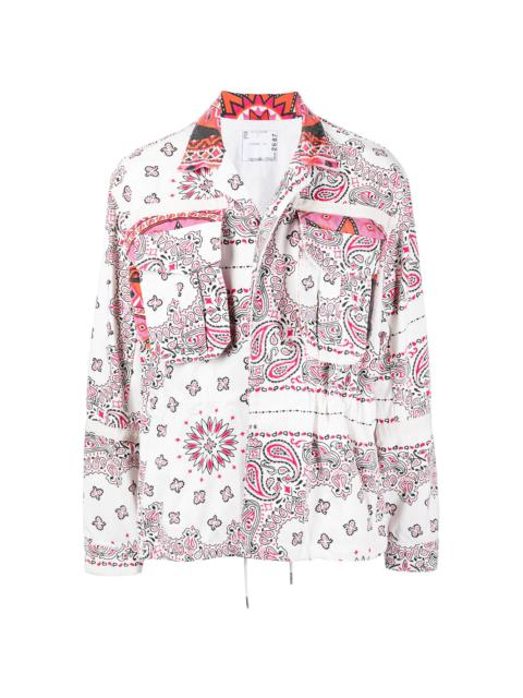 paisley-print shirt jacket