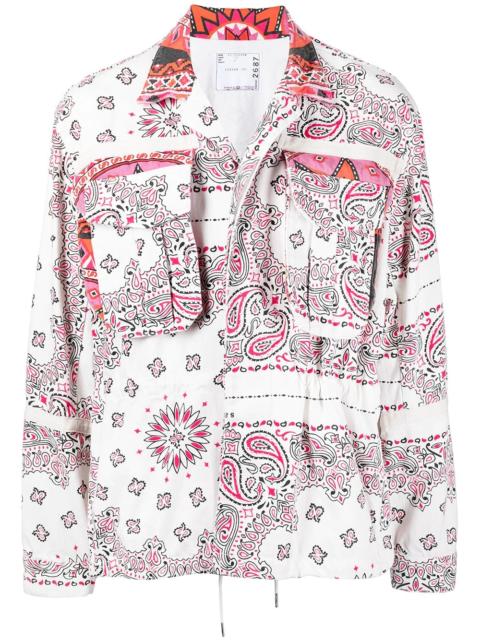 paisley-print shirt jacket