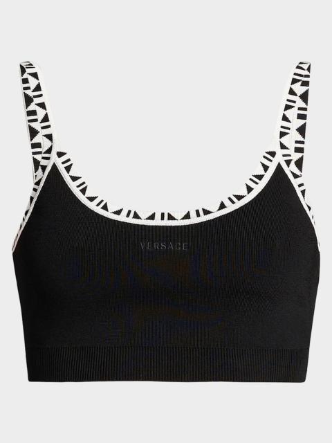 VERSACE JEANS COUTURE La Vacanza Graphic Trim Crop Top