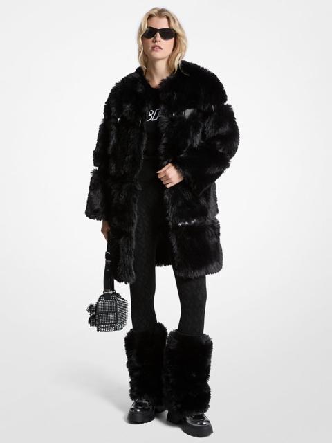 MICHAEL KORS Faux Fur and Patent Coat