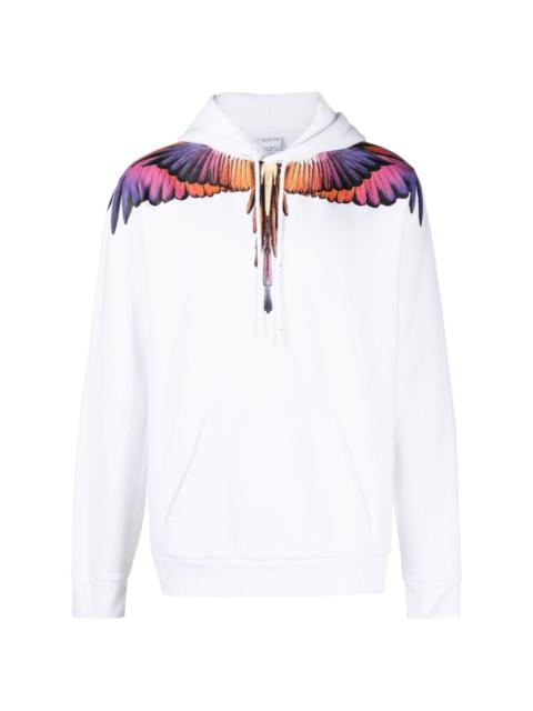 Wings-print organic-cotton hoodie