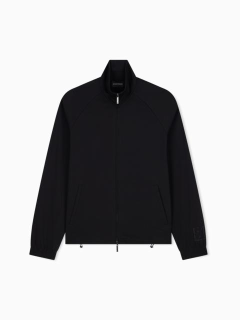 EMPORIO ARMANI FULL-ZIP SWEATSHIRT IN LYOCELL BLEND INTERLOCK JERSEY