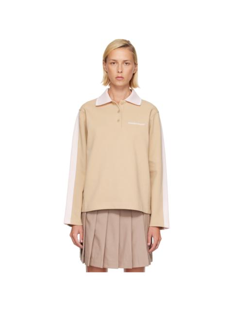 CASABLANCA Tan Punto Polo Collared Sweatshirt