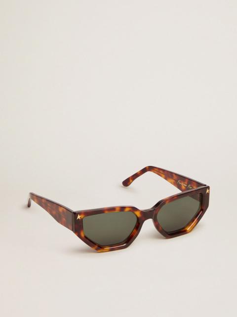 Golden Goose Rectangular-style Sunframe Jackie with Havana brown frame and gold details