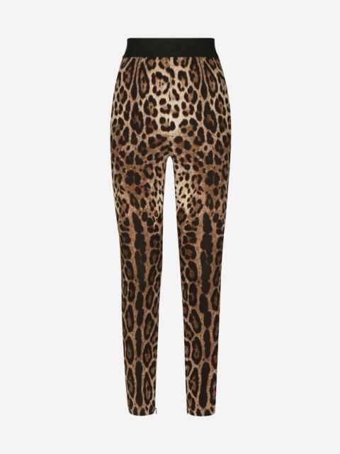 Dolce & Gabbana Leopard-print charmeuse leggings