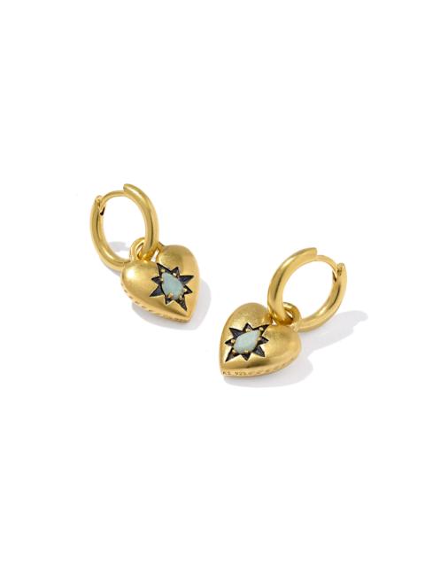 KENDRA SCOTT Adia Heart 18k Yellow Gold Vermeil Convertible Huggie Earrings