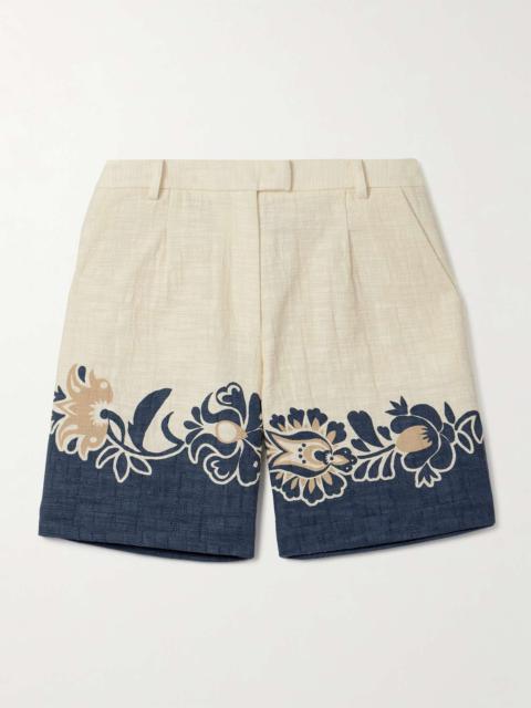La DoubleJ Boyfriend printed cotton-blend shorts White
