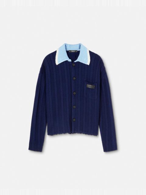 VERSACE Blouson Cable-Knit Cardigan