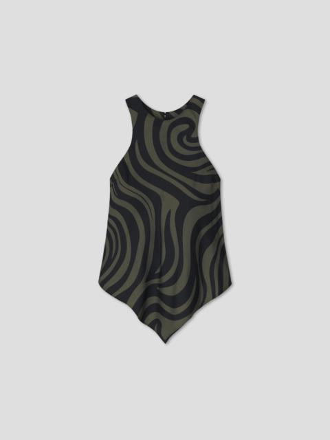 Nanushka Twill Silk Loose Sleeveless Top