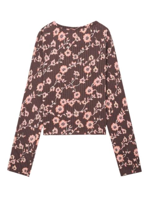 FREE PEOPLE floral-print long sleeves top