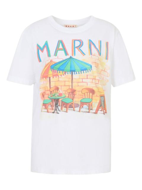 Marni postcard-print short-sleeve T-shirt