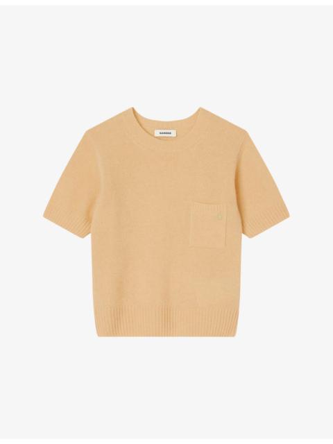 Sandro Logo-Embroidered Short-Sleeve Wool Jumper