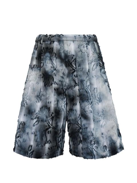 TAAKK bleached effect check shorts