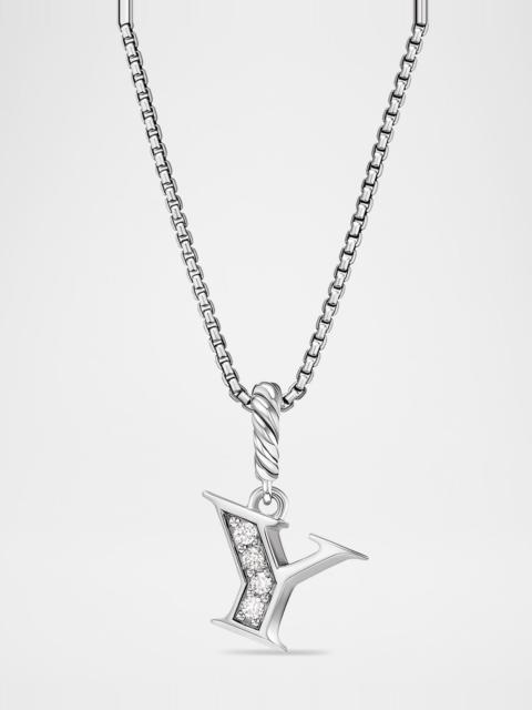 DAVID YURMAN Pave Initial Pendant Necklace with Diamonds in Silver, 17mm