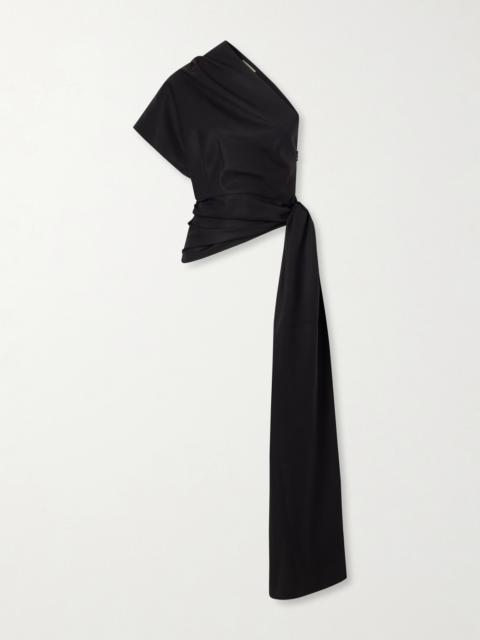 HEIRLOME Marianne Asymmetric Silk-twill Top
