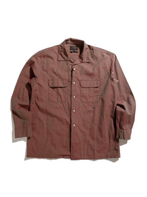 BEAMS PLUS Open Collar Slab Chambray Red