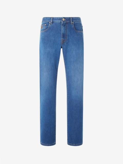 CORNELIANI 5-pocket trousers made from blue stretch denim